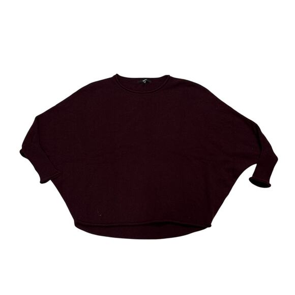 Quince Womens Small Medium Mongolian Cashmere Batwing Sweater Burgundy Winter - Picture 1 of 7